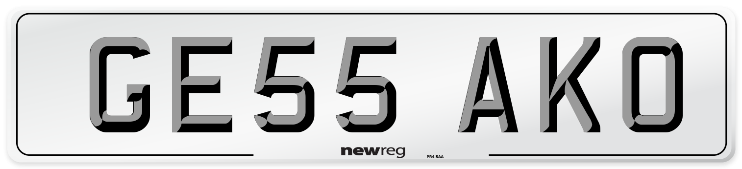 GE55 AKO Number Plate from New Reg